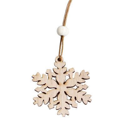 

6Pcs Exquisite Natural Wooden Snowflakes Xmas Christmas Tree Decorations Gift UK