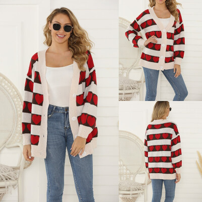 

〖Follure〗Women V-Neck Casual Button Long Sleeve Knitted Sweater Loose Cover Up Cardigan