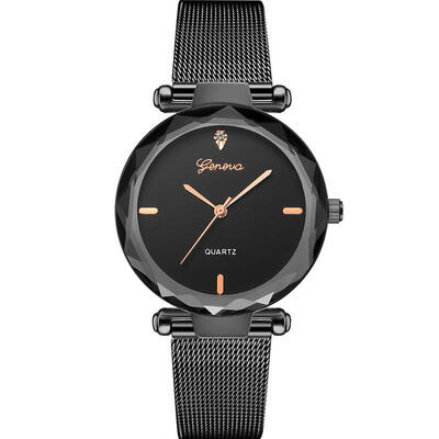 

GENEVA Women Silver Watch Fashion Female Clocks Lady Luxury Quartz Wristwatch Stainless Steel Dress Watches Montre Femme