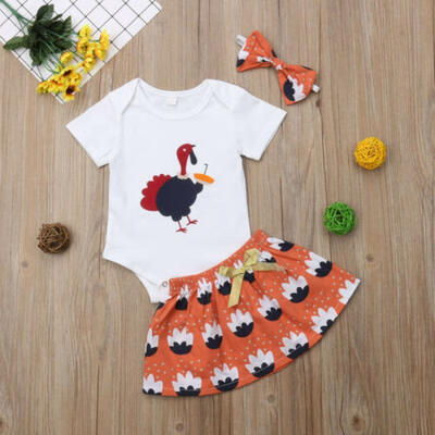 

USStock Turkey Newborn Baby Girl Romper Top Skirt Princess Dress Outfit Clothes