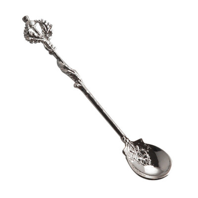 

Vintage Flower Leaf Carving Kitchen Tea Coffee Dessert Spoon Table Decor Cutlery
