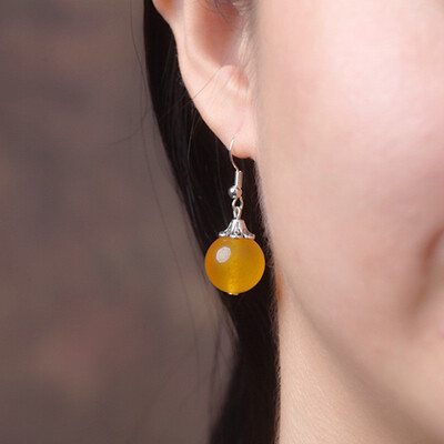 

Fashion earrings ear clip retro temperament national wind earrings atmosphere decorations agate earrings