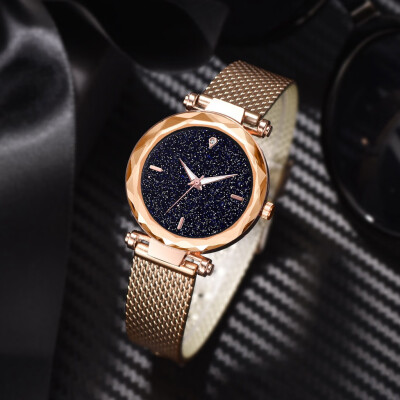 

RM Simple Cool Fashion Without Digital Star Sky Dial Ladie Mesh With Quartz Watch