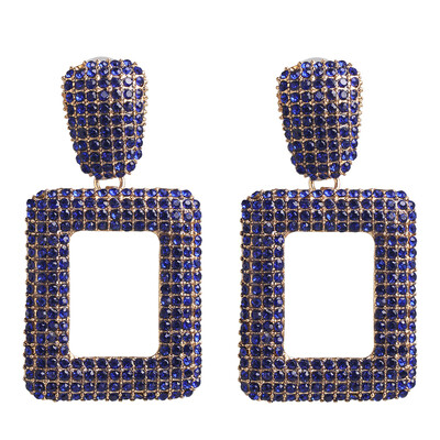 

2019 ZA Fashion vintage Full Crystal Drop Earrings Women Geometric Statement Rhinestone Earrings Wedding Party Jewelry