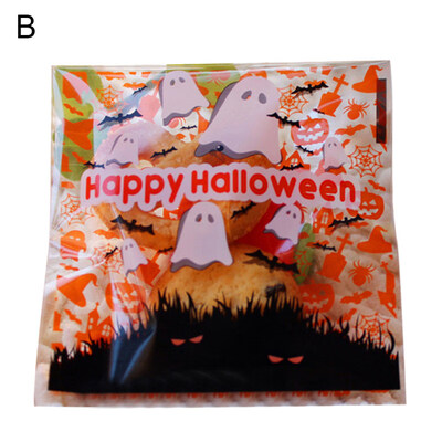 

100Pcs 10x13cm Halloween Cartoon Self-adhesive Candy Biscuit Bag Cake Package