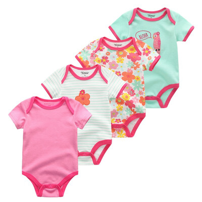 

4PcsLot Unisex For Babies Bodysuits Baby Boys Clothes 0-12M Newborn Rompers Babywear Roupas de bebe Sleepwear Baby Girls Clothes