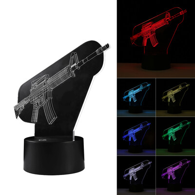 

Creative 3D LED Night Light Gun Shape Lamp Color Changing Decorative Desk Table Lamp Home DecorDecorative Night Light
