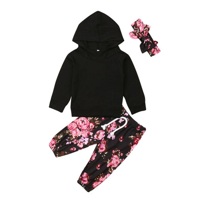 

Newborn Baby Girls Autumn Clothes Tops Floral Trousers 3Pcs Outfit Set