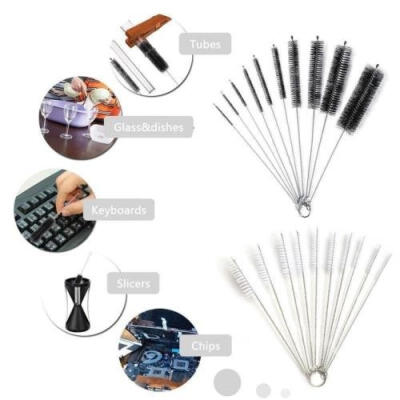 

Nylon Cleaning Brush Set Stainless Steel Washing Test Tube Tool Bottle Cleaner 10PcsSet