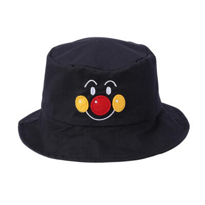 

Cotton Basin Hat Cartoon Embroidered Smile Fisherman Cap Children Sun Hat