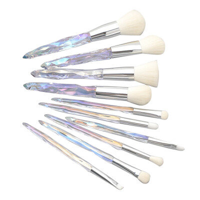

Toponeto 10 Pcs Crystal And Diamond Transparent Handle Cosmetic Brush Set