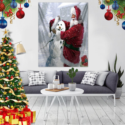 

Gobestart Santa Claus Tapestry Christmas Gift Blanket Wall Hanging Wall Decoration 29x37In