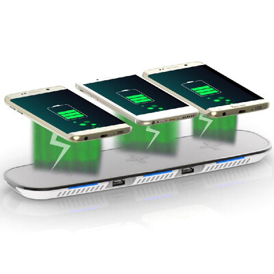 

3-in-1 Qi Wireless Charger Universal Phone Charge Base Charging Pad Equipped with 2 USB Charging Ports For i-Phone 88 PlusX or f