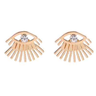 

1Pair Women Eye Eyelash Crystal Rhinestones Ear Stud Earrings Fashion Jewelry