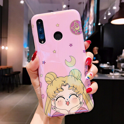 

Pink Japanese Anime Kawaii Sailor Moon Phone Case for Huawei p20 30 20pro 30pro Cases Tpu soft Back Cover Coque
