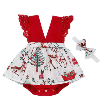 

Christmas Baby Girl Infant Tutu Skirt Romper Jumpsuit Bodysuit Outfit Clothes