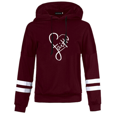 

Letter Printed Faith Sweatshirt Long Sleeve Sweatshirt