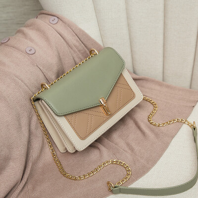 

Summer Colour Chain Female Korean Version Baitie One Shoulder Slant Fashion Texture Square Bag