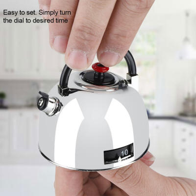 

Greensen Teapot Shaped 60 Minutes Kitchen Timer Stainless Steel Mechanical Wind-Up Timer Time Reminder