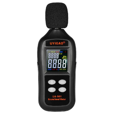 

UYIGAO LCD Digital Sound Level Meter 35-135dB Noise Volume Measuring Instrument Decibel Monitoring Tester with MaxMinData Hold