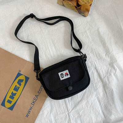 

Canvas bag woman single shoulder oblique satchel student day department original home ulzzang Korean version of the ancient girl i