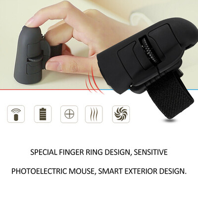 

Wireless Mouse Optical Handheld Finger Ring Mouse Mini Save Power Mice for Portable Laptop PC 1600DPI