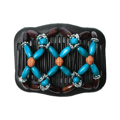 

Retro Wooden Beads Magic Hair Comb Double Row Hairpin Insert Women Hairstyle Clip
