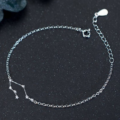 

12 Constellation Crystal Rhinestone Alloy Horoscope Bracelets for Women Girls Wedding Party Accessories Gift