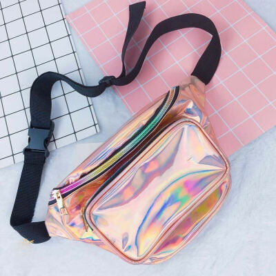

Women Travel Waist Fanny Pack Money Belt Wallet Glitter Multicolor Bum Bag Pouch