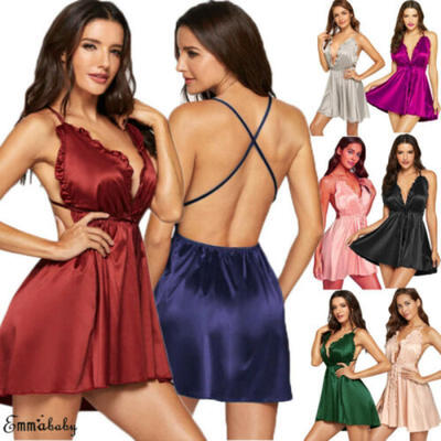 

Ropa interior de mujer Ropa de dormir Satén Babydoll Batas Ropa de dormir