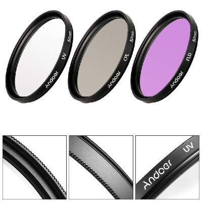 

Andoer 52mm Filter Kit UVCPLFLD Nylon Carry Pouch Lens Cap Lens Cap Holder Lens Hood Lens Cleaning Cloth