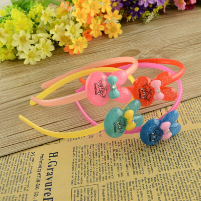 

Kids Plastic Hair Bands with Resin Rabbit Cabochons Mixed Color 112118mm