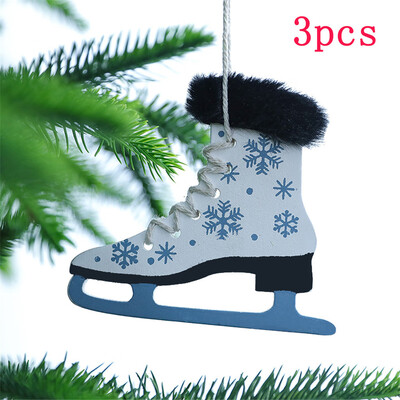 

Siaonvr Christmas Sleigh Plush Wooden Pendant Decoration Pendant Decorations 3pcs