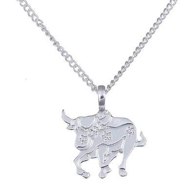 

Fashion Jewelry Animal Zodiac Wealth Cattle Alloy Clavicular Pendant Short Necklace Gril Gift