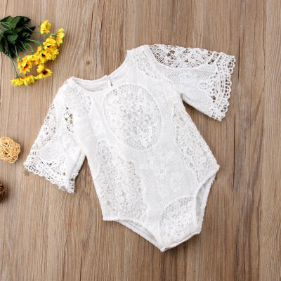 

0-24M Hot fashion Toddler Baby Girl Lace Horn Sleeve Romper Jumpsuit Clothes Outfit