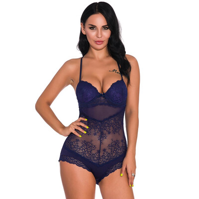 

Toponeto New One Piece Women Mesh Lace V-Neck Teddy Lingerie Jumpsuit Underwear Sleepwear