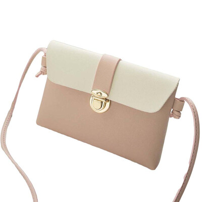 

Women Color Block Flap Faux Leather Small Crossbody Shoulder Bag Phone Holder