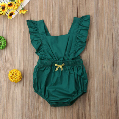 

SUNSIOM Newborn Baby Girl Ruffle Solid Color Romper Bodysuit Jumpsuit Outfits Sunsuit