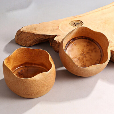 

Bamboo Lotus Leaf Shape Fruits Snacks Storage Bowl Container Holder Utensils