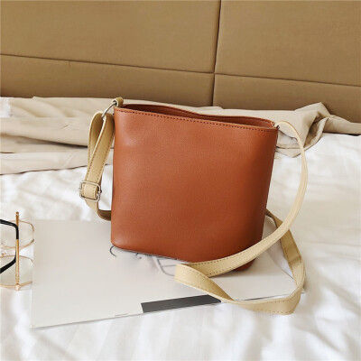 

Tailored Fashion Lady Solid Color Retro Versatile Shoulder Bag Messenger Bag Handbag