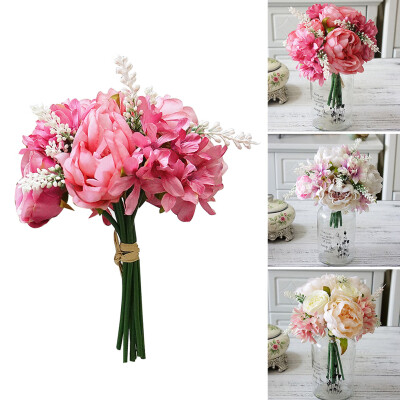 

1 Bouquet Artificial Peony Rose Flower Wedding Party Home Hotel Cafe Decoration