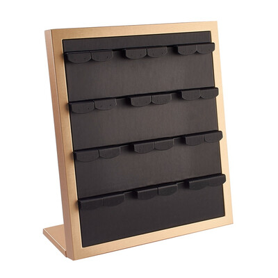 

PU Leather Earring Displays with Wood Jewelry Display Stand Black 302x131x348cm
