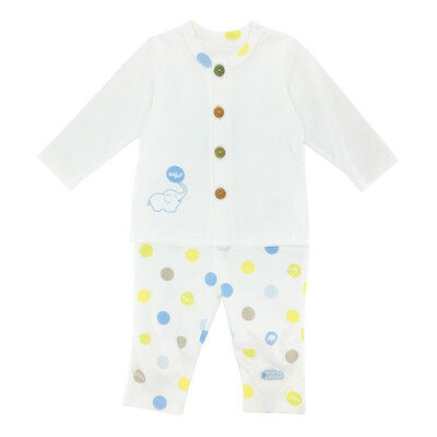 

Baby Touch dot color buckle front opening suit 15147