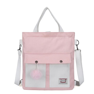 

Hit Color Shoulder Handbags Women Pompon Decor Messenger Bags Canvas Totes