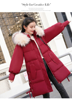 

Winter 2018 new womens wear long cotton-padded jacket padded fashion down jacket cotton clothes