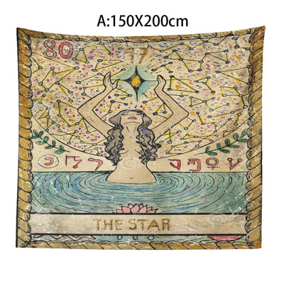 

Gobestart Tarot Tapestry The Moon Star Sun Medieval Europe Divination Wall Hanging Hot