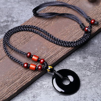 

Obsidian Pendant Pendant Mens Necklace Jewelry