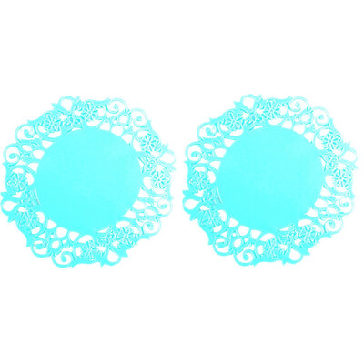 

Siaonvr 2PC Lace Flower Doilies Silicone Coaster Tea Cup Mats Pad Insulation Placemat