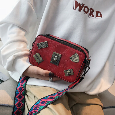 

2018 autumn fashion wild small square bag ribbon icon shoulder diagonal bag tide luxury handbags women bags designer