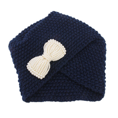 

Tailored Women Ladies Bow Winter Knitting Hat Turban Brim Hat Cap Pile Cap